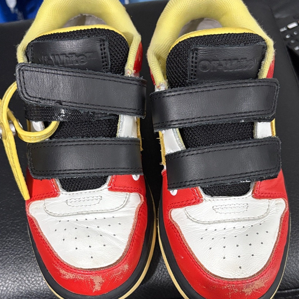 Off-White Kids Sneakers in Red, Black, and Yellow